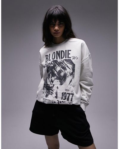 TOPSHOP Sweater Met Gelicenseerde 'blondie 1977'-print - Zwart