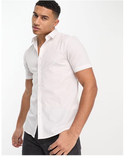 New Look – es, kurzärmliges popeline-hemd - Weiß