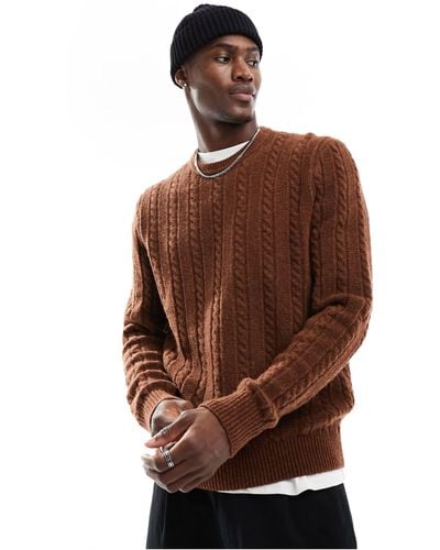 Abercrombie & Fitch Cable Knit Jumper - Brown