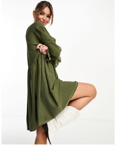 Miss Selfridge Vestido corto amplio - Verde