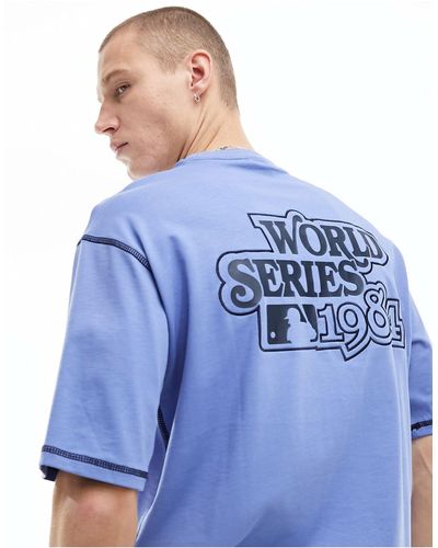 KTZ Camiseta con logo "detroit" y pespuntes en contraste - Azul