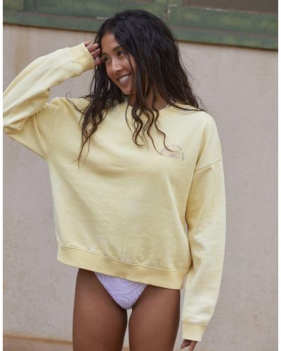 Roxy Featuring Kelia Moniz Tour Oversized Sweatshirt - Yellow