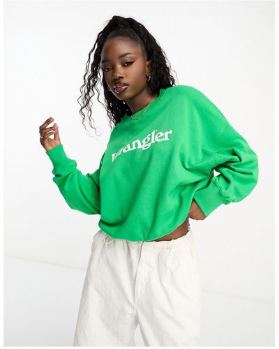 Wrangler – locker geschnittenes sweatshirt - Grün