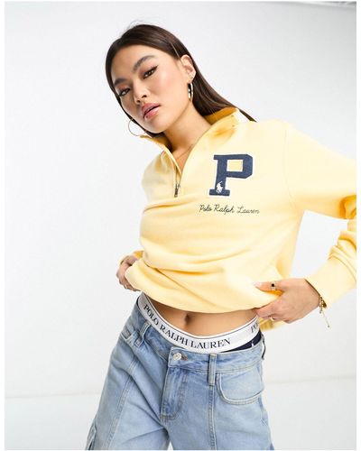 Polo Ralph Lauren X Asos - Exclusive Collab - Sweatshirt Met Korte Rits Met Logo Op - Wit