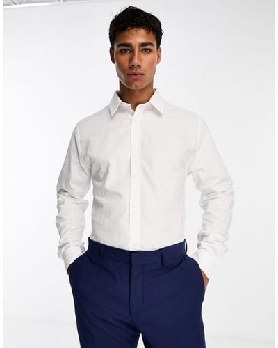 Ben Sherman Net Oxford Overhemd Met Lange Mouwen - Wit
