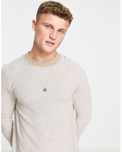 Jack & Jones Originals - maglione girocollo testurizzato beige - Bianco