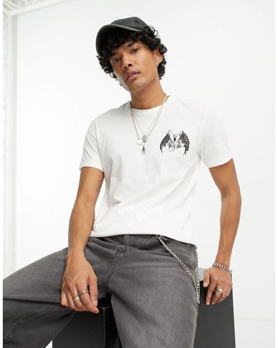 AllSaints – badlove brace – t-shirt - Weiß