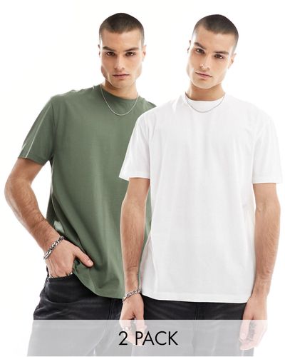 ASOS 2 Pack Relaxed Fit T-shirt - Green