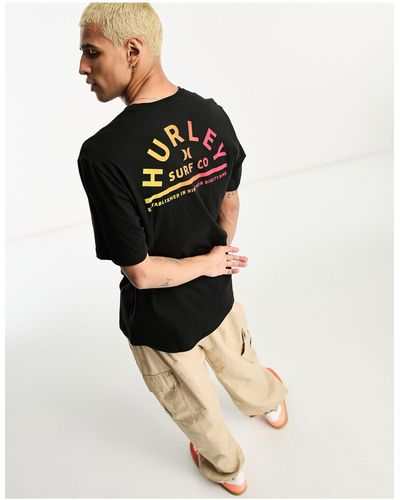 Hurley T-shirt avec logo en demi-lune - noir