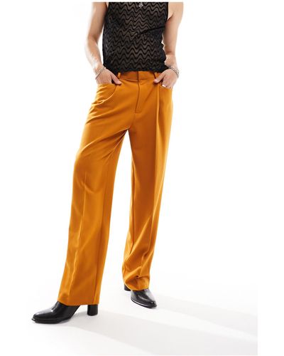 ASOS Wide Leg Smart Trousers - Orange