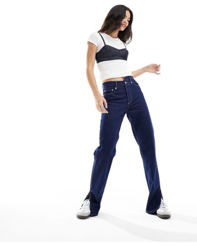 ASOS Jeans dritti con fascia - Blu