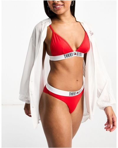 Tommy Hilfiger Tommy Jeans Archive Triangle Bikini Top - Red