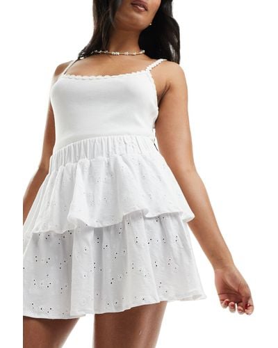 ASOS Broderie Rara Mini Skirt - White