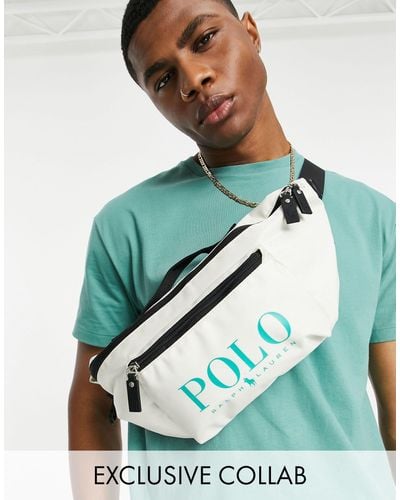 Polo Ralph Lauren X asos - collaboration exclusive - sac banane à logo vert - crème