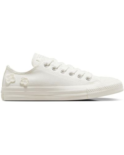 Converse Chuck Taylor All Star Sneakers With Flower Embroidery - White