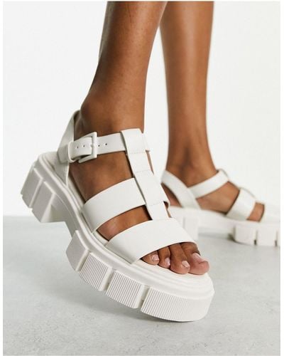 Stradivarius Multi Strap Chunky Sandal - White