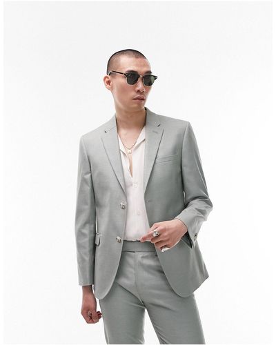 TOPMAN Skinny Single Breasted Wedding Suit Jacket - White