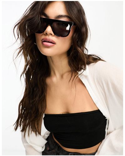 DIFF Diff Stevie Flat Brown Sunglasses - Black