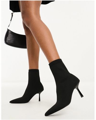 ASOS Rosetta Kitten Heel Sock Boots - Black