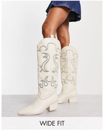 Public Desire Bronco Western Boots - White