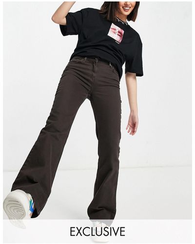 Collusion X008 - jeans rigidi a zampa stile anni '00, colore - Marrone