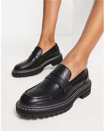 ONLY Loafer With Contrast Stitching - Black