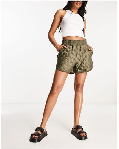 AllSaints Queti Quilted Shorts - Green