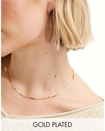 Rachel Jackson 22 Karat Plated Serpentine Short Necklace With Gift Box - Natural