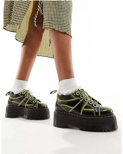 Dr. Martens Dr. martens - quad max - chaussures avec 5 paires d'œillets - déteint - Vert