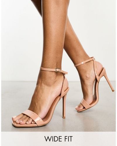 ASOS Wide Fit Neva Barely There Heeled Sandals - Blue