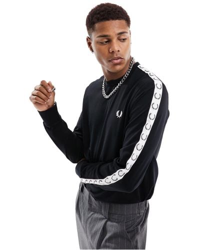 Fred Perry Long Sleeve Taped Ringer T-shirt - Black
