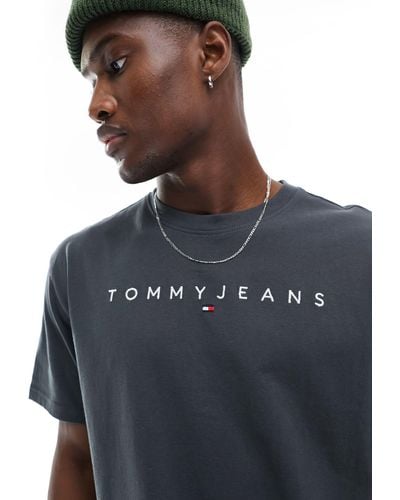 Tommy Hilfiger Regular Linear Logo T-shirt - Blue