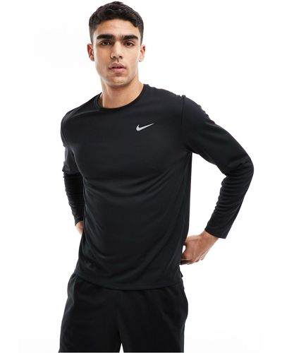 Nike Dri-fit Miler Long Sleeve Top - Black