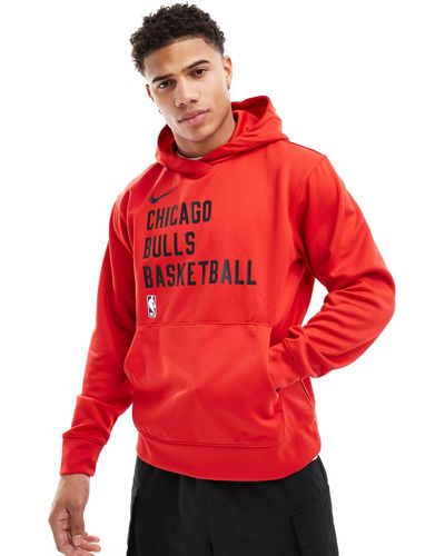 Nike Basketball Sudadera roja con capucha y diseño - Rojo