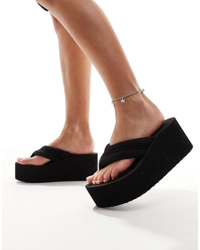 Bershka Infradito nere flatform - Nero