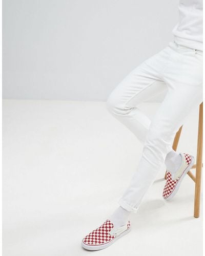 Weekday Sunday Relaxed Tapered Stretch White Tapered Jeans