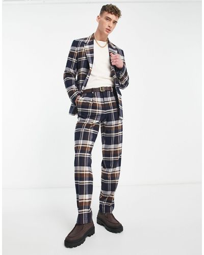 Viggo Fontaine Check Suit Trousers - White