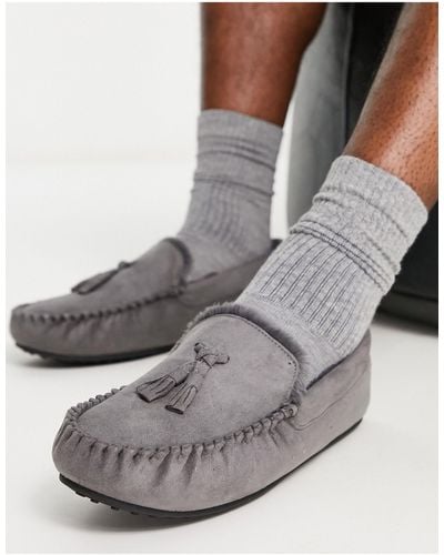 ASOS Moccasin Slippers - Grey