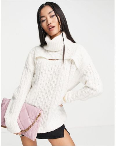 Miss selfridge cable outlet knit jumper