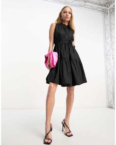 French Connection High Neck Tiered Mini Dress