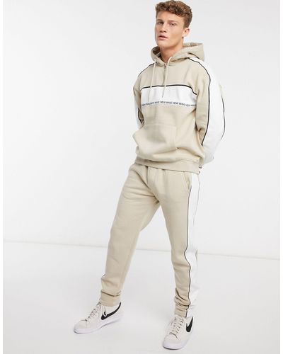 New Look Co-ord jogger With Piping - Natural