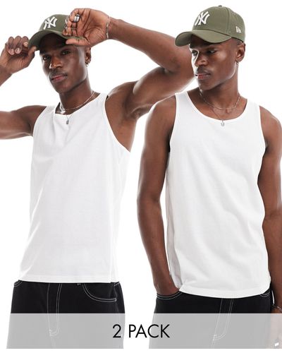 Another Influence 2 Pack Classic Vests - White