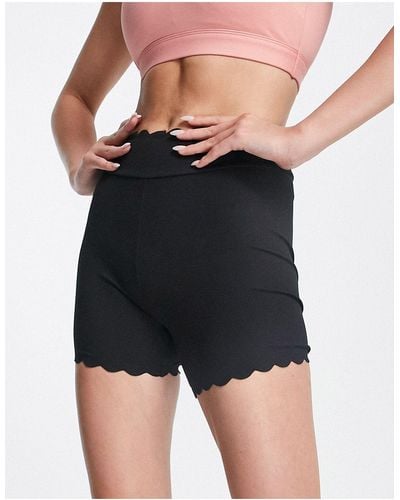 South Beach – leggings-shorts aus em polyester mit bogenkanten - Schwarz