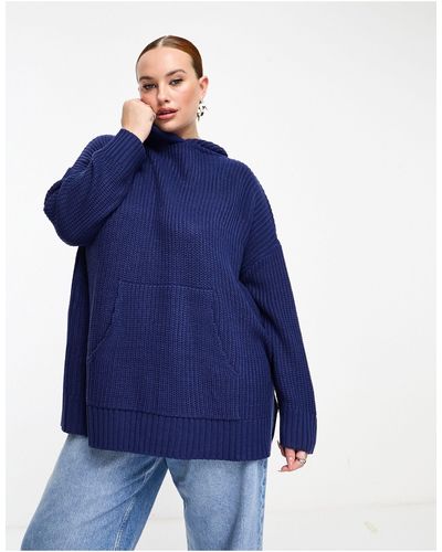 Threadbare Plus - willow - maglione con cappuccio - Blu
