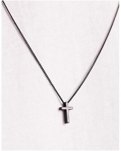 ASOS Necklace With Ditsy Cross Pendant - Black