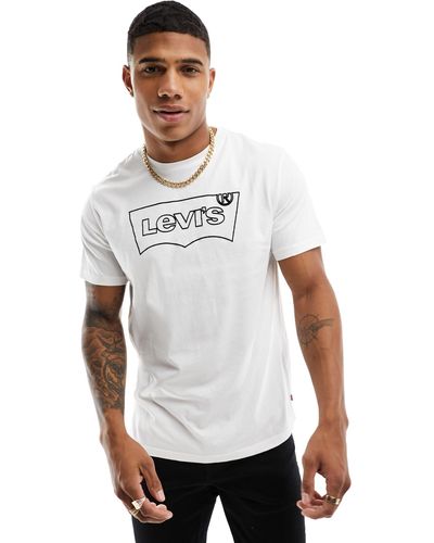 Levi's – outline batwing – es t-shirt mit logo - Weiß