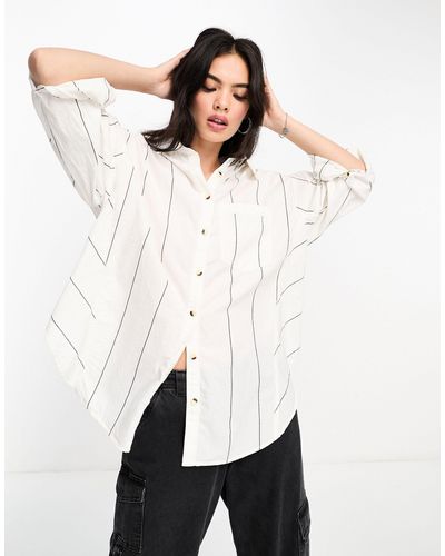 Free People Happy hour - camicia color avorio a righe - Bianco