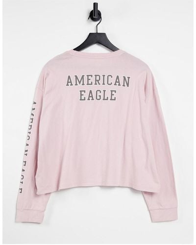 American Eagle Logo Long Sleeve Tee - Purple