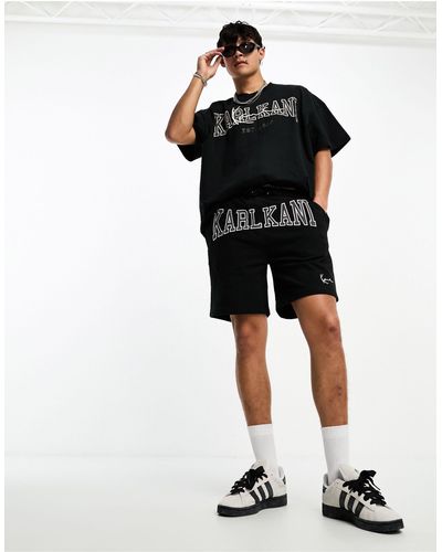 Karlkani Pantalones cortos s con diseño universitario - Negro