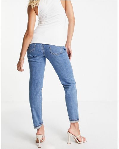 ASOS Asos design maternity – schmal geschnittene mom-jeans - Blau
